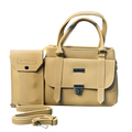 Shiny Leather Handbag with Mini Pouch