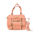 Side Zip Leather Handbag with Metal Detail