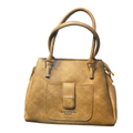 Premium Textured Leather Handbag with Front Buckle Pocket