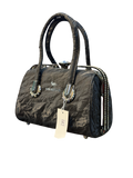 Crinkle Satin Rhinestone Box Bag with Top Handles – Evening Handbag